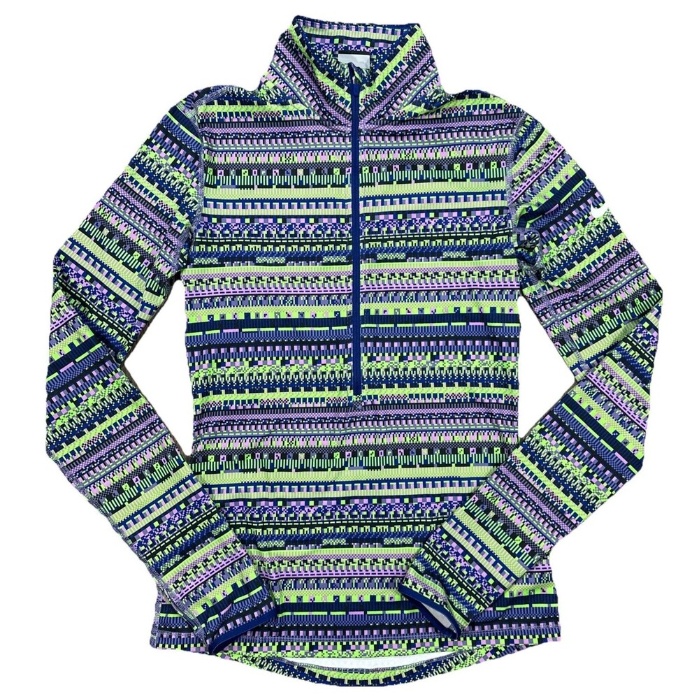 Nike Pro Hyperwarm Training Shirt 8 Bit Pattern Womens Small Pullover Half Zip
